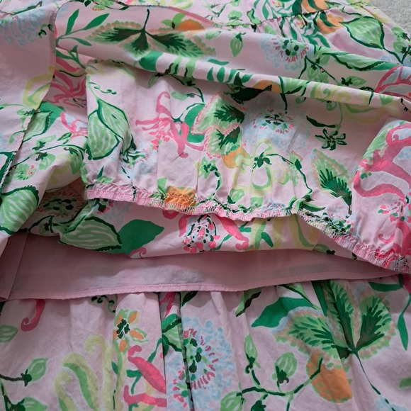 NWT Lilly Pulitzer Lyssa Cotton Midi Dress Womens 12 Pink Cut Out Tiered Pockets - Picture 14 of 16